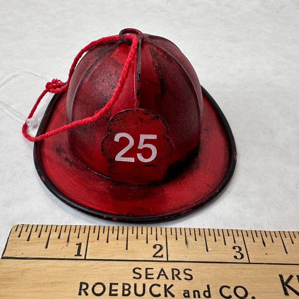 Fire Fighter Christmas Ornament Set of 3 Fire Truck Helmet Fireman Captain NEW - Picture 5 of 16